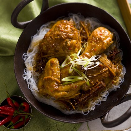 Asian Style Chicken Curry with Orange, Cinnamon, Star Anise and Sherry