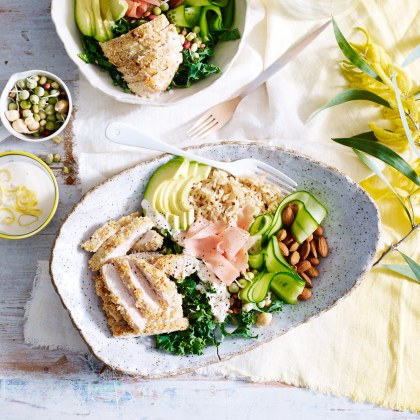 Sesame Chicken and Brown Rice Salad Bowl