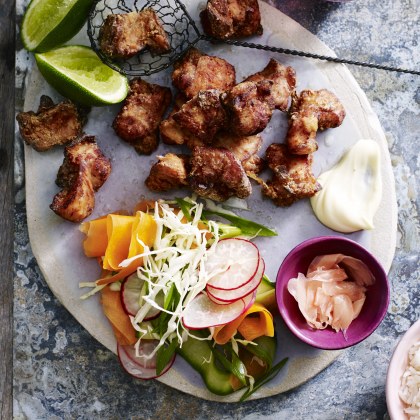 Karaage Chicken with Pickled Salad and Jasmine Rice
