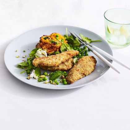 Chicken Breast Strips with Sweet Potato Rosti