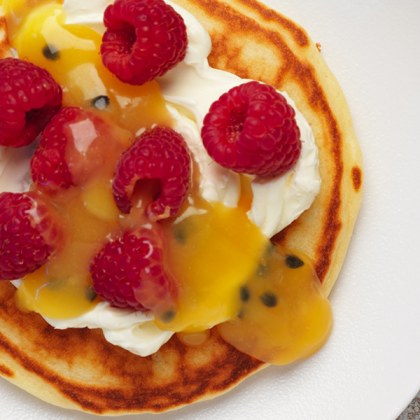 Mascarpone, Passionfruit Curd and Raspberry Pancake