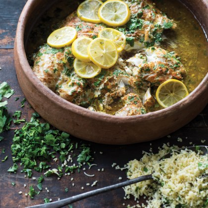 Clay Pot Snapper with Burghul Pilaf