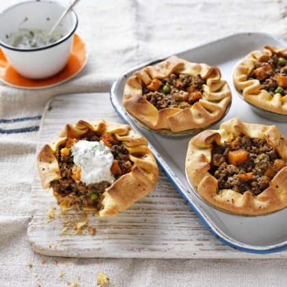 Curry Mushroom and Beef Pies