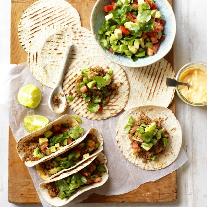 Mushroom and Beef Soft Shell Tacos