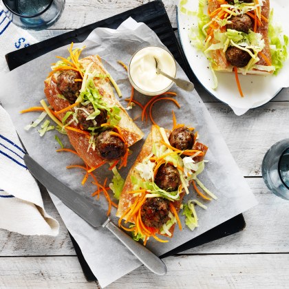 Mushroom Meatball Subs