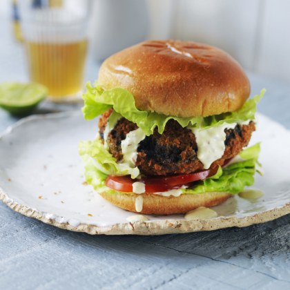Southern-Fried Portabella Mushroom Burger