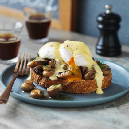 Mushrooms and Poached Egg on Sourdough