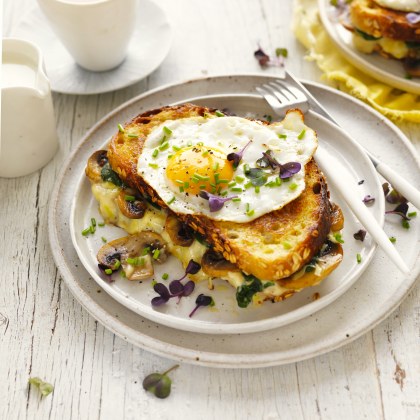 Creamy Mushroom Croque Madame