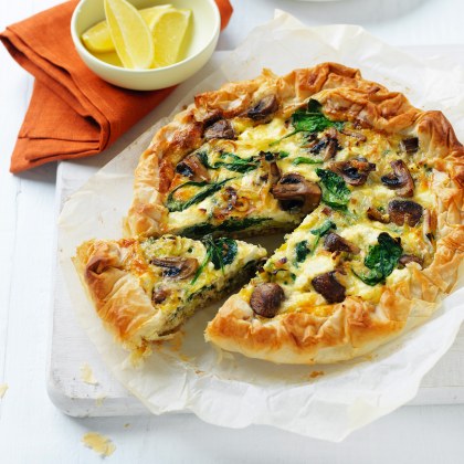 Mushroom and Leek Filo Pie