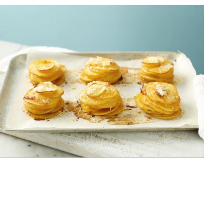 Crispy Parmesan Potato Stacks