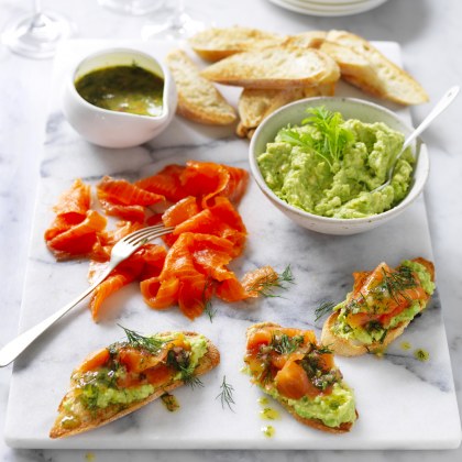 Smoked Salmon on Avocado With Special Dressing