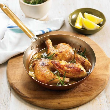 Whole Roasted Spatchcock With Rosemary And Thyme Pomme Salardaise