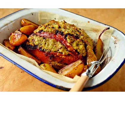 Roasted Lemon Pork with Roasted Pears