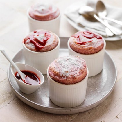 Hot Raspberry Souffles