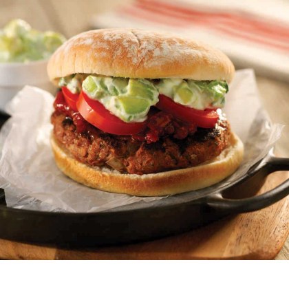 Lamb Burger with Avocado and Chilli Jam