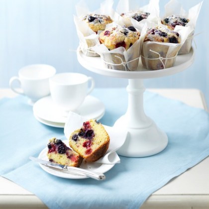 Double Berry & Sour Cream Muffins