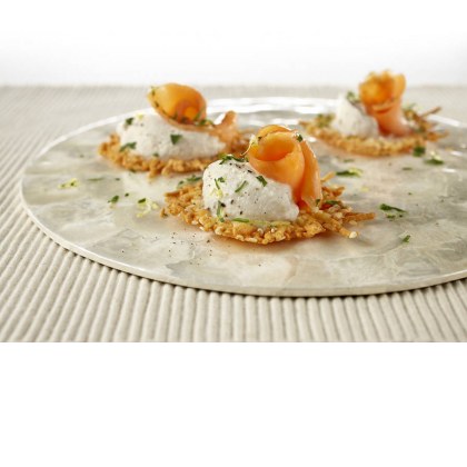 Parmesan Crisps with Smoked Salmon