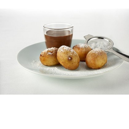 Orange and Ricotta Fritelle with Italian Hot Chocolate