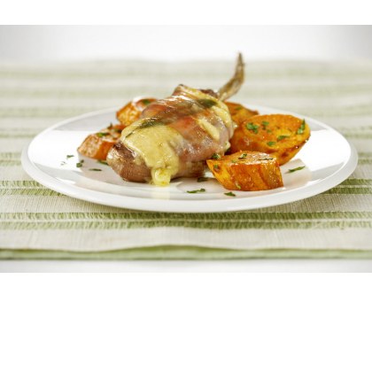 Lamb Cutlets Saltimbocca with Mediterranean Sweet Potatoes