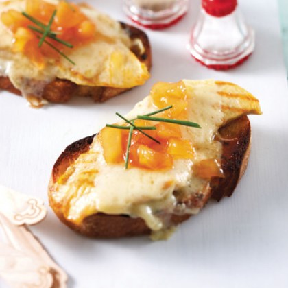 Cornfed Chicken Breast, Pear Chutney and Gruyere Cheese Open Sandwich