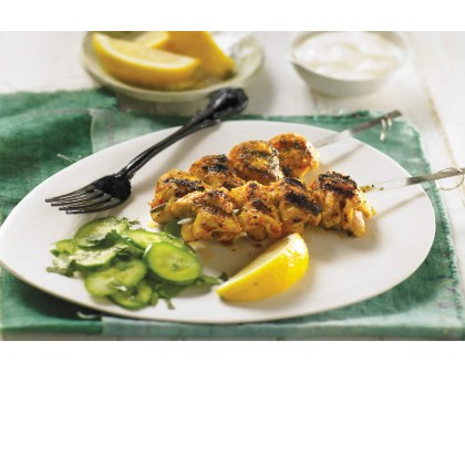 Moroccan Spiced Cornfed Chicken Skewers with Natural Yoghurt