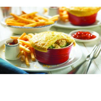 Cornfed Chilli Chicken Pies with Spicy Tomato Sauce