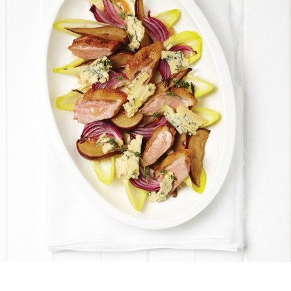 Warm Duck, Honeyed Pear and Blue Salad