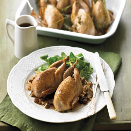 Porcini Quail with Sultanas