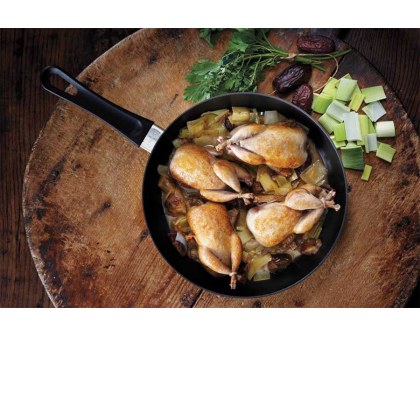 Quail Braised with Leeks and Dates