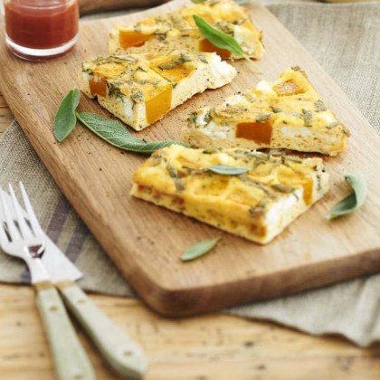 Pumpkin Sage and Goats Cheese Frittata