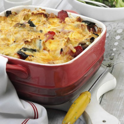 Savoury Turkey and Char grilled Vegetable Bake