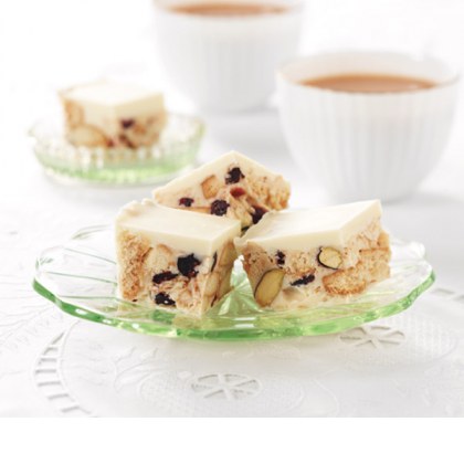 Pistachio and Cranberry White Chocolate Hedgehog