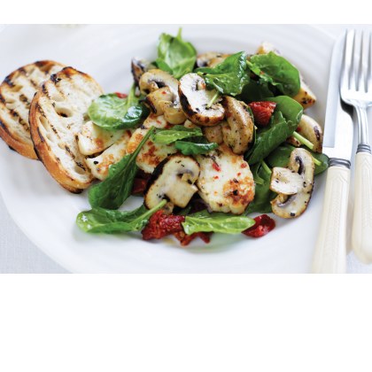 Greek-style Mushrooms with Haloumi