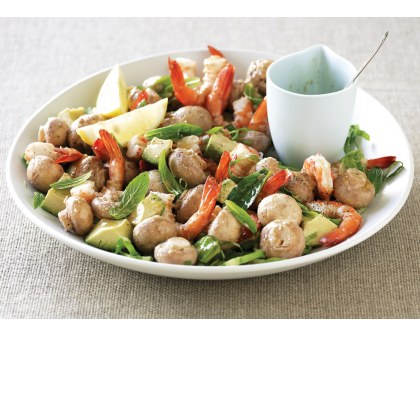 Marinated Mushroom Prawn & Avocado Cocktail