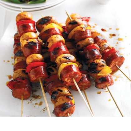 Mediterranean Mushroom & Chorizo Skewers