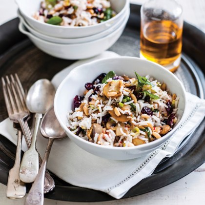 Mushroom, Cranberry & Pine nut rice Salad