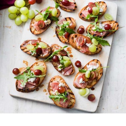 Grape and Prosciutto Crostini