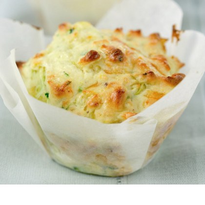 Cheesy Corn and Zucchini Muffins