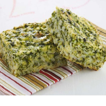 Cheese, Spinach and Zucchini Rice Slice
