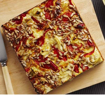 Zucchini, Capsicum and Artichoke Rice Slice