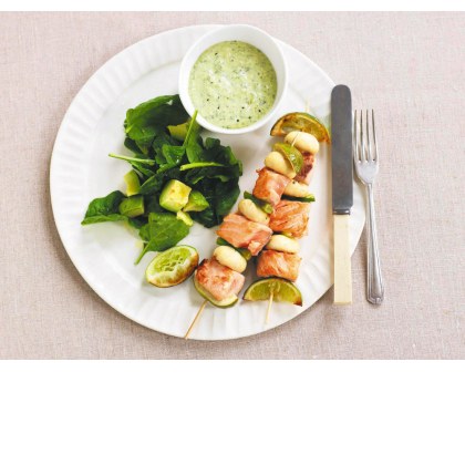 Salmon & Mushroom Kebabs