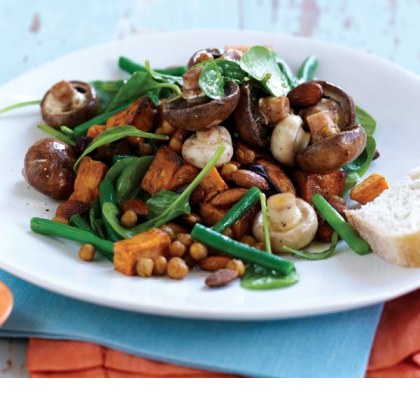 Mushroom, Sweet Potato & Chickpea Salad