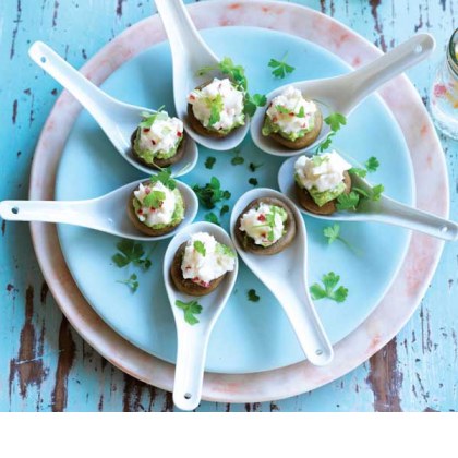 Roasted Mushroom Cups with Crab & Avocado