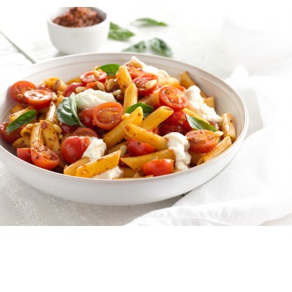 Penne with Ricotta & Summer Tomato Pesto