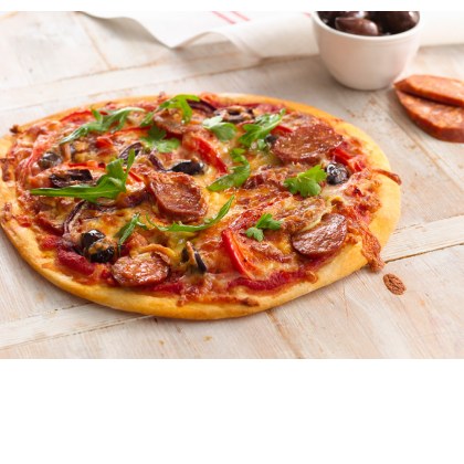 Spanish Chorizo, Capsicum and Olive Pizza