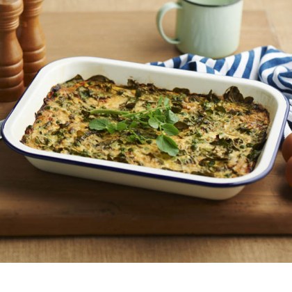 Watercress and fresh pea frittata