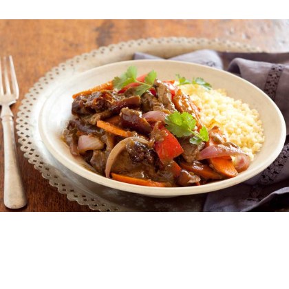 Quick Moroccan lamb stir-fry