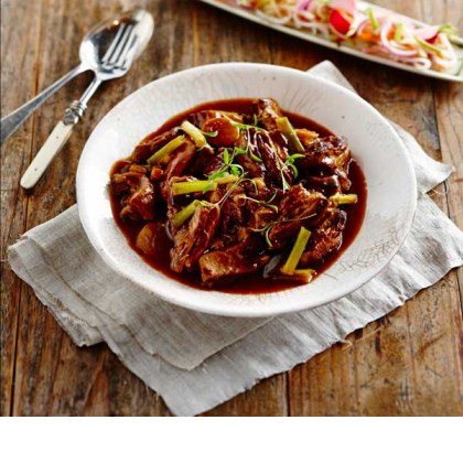 Slow Braised Pork Belly with Quick Pickled Salad