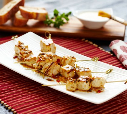 Barbecue Swordfish Skewers with Salmoriglio Butter