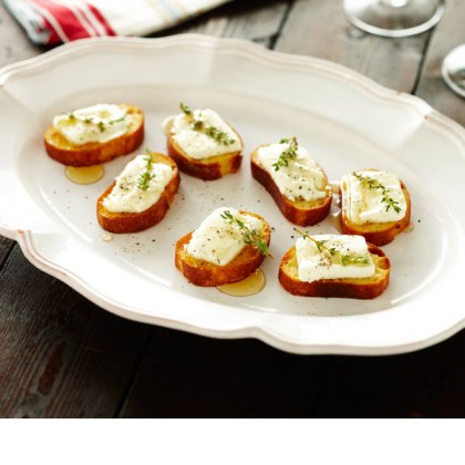 Goats' Cheese and Honey Crostini